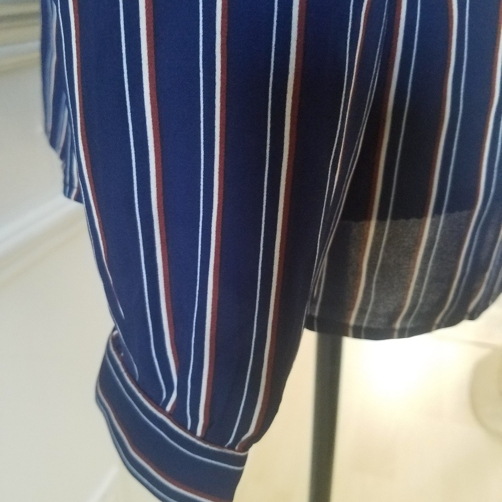 Stripped blue Multicolored long sleeve blouse - Picture 4 of 5